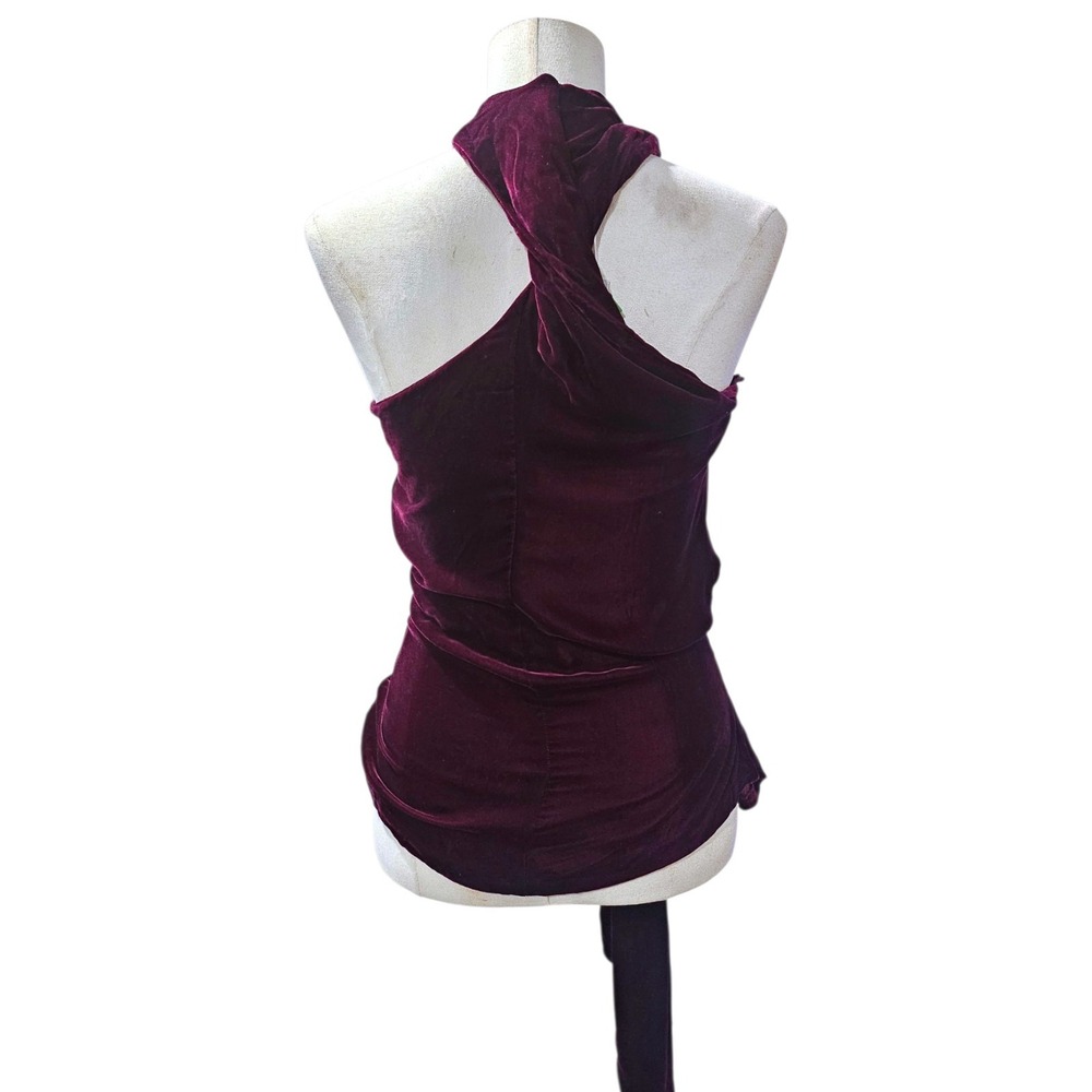 Stella McCartney Grape Velvet One Shoulder Tie Waist Top 6T0035SJ824 Italy - Picture 4 of 10